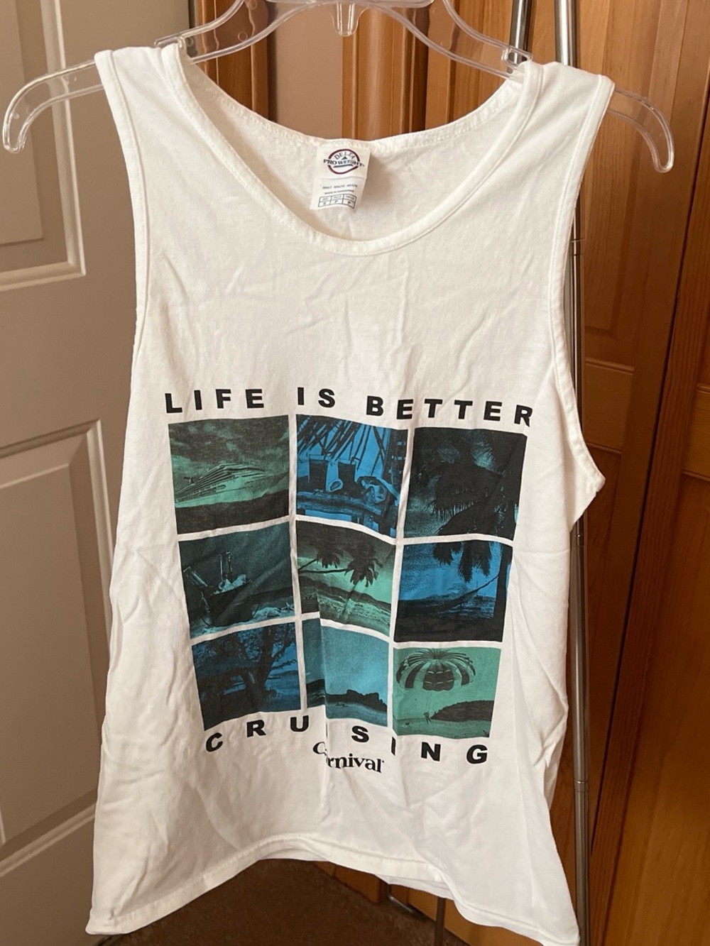 White Sleeveless Graphic Tank - "Life Is Better Cruising"